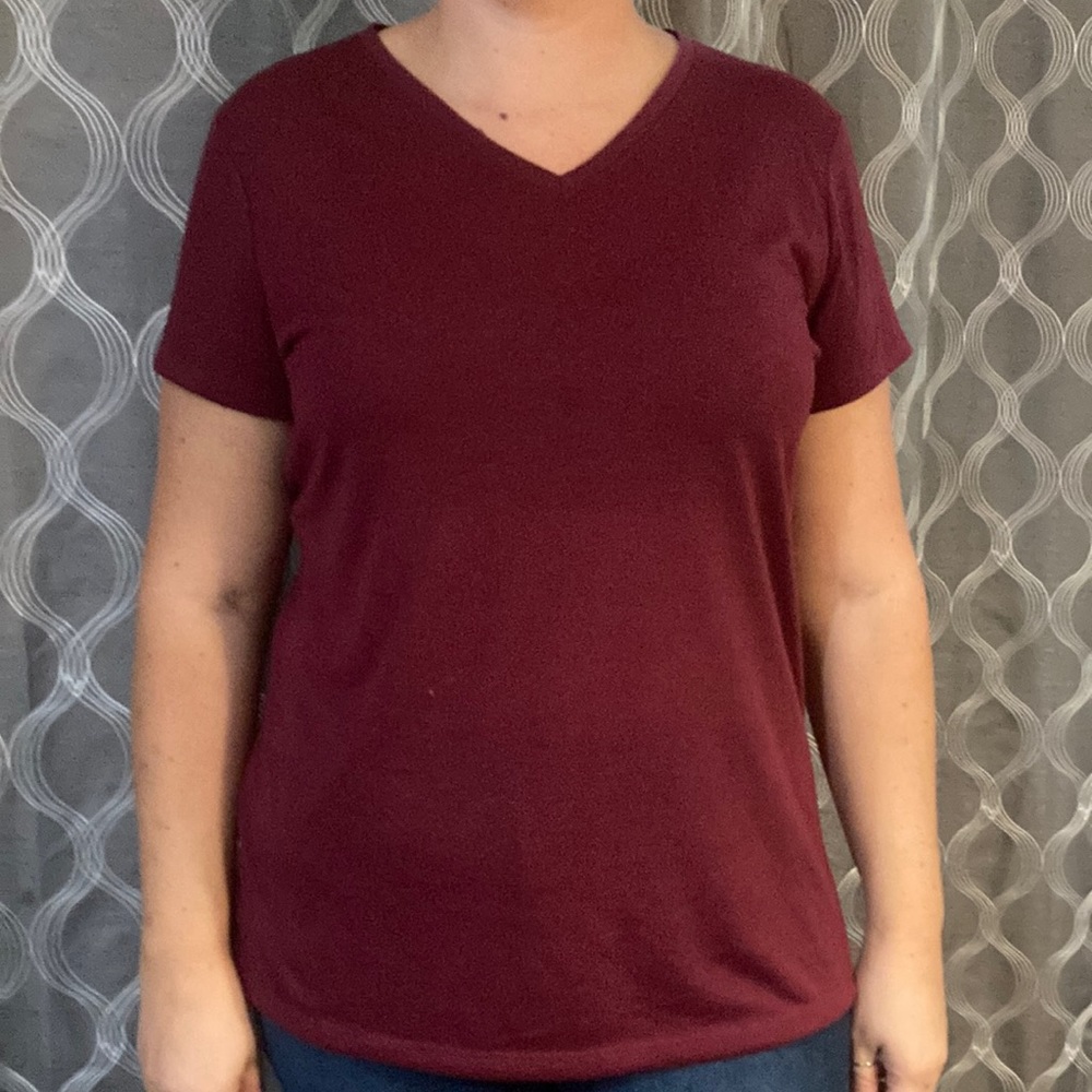 Eddie Bauer short sleeve tee size 2XL burgundy
